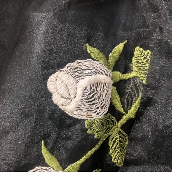 Vintage 70s Lillie Rubin Embroidered Tulle High Rise Formal Maxi Skirt - Picture 15 of 16